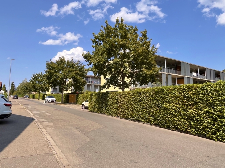 Wohnstraße mit Mehrfamilienhäusern