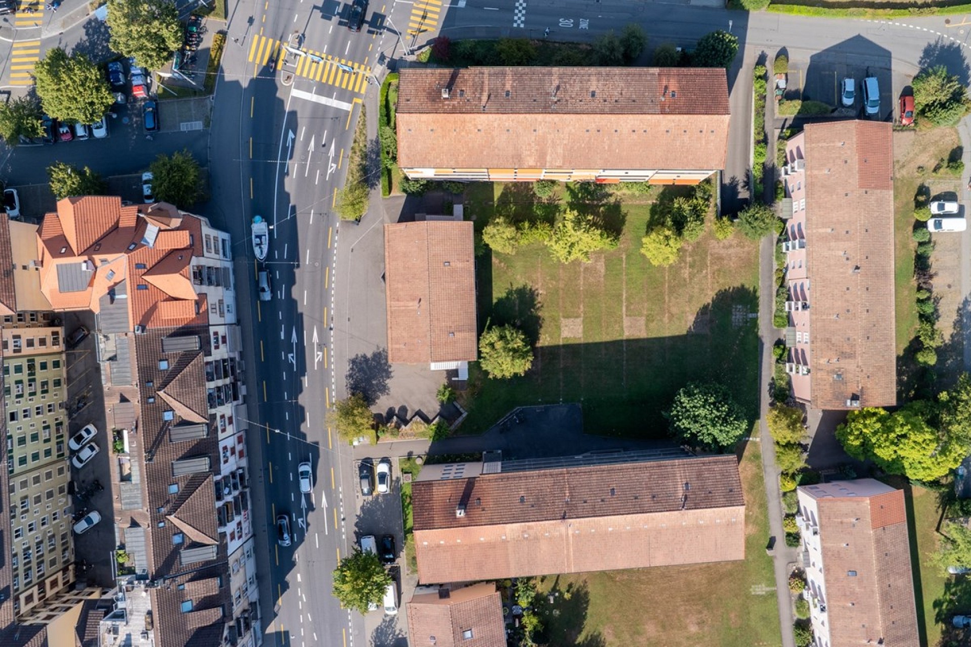 Luftbild eines Wohnquartiers