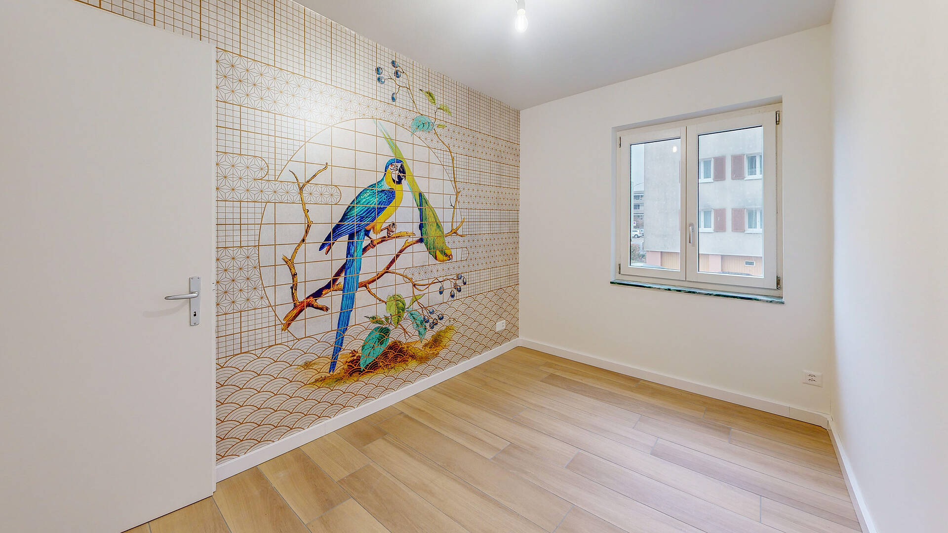 Kleines Zimmer mit Wandmural